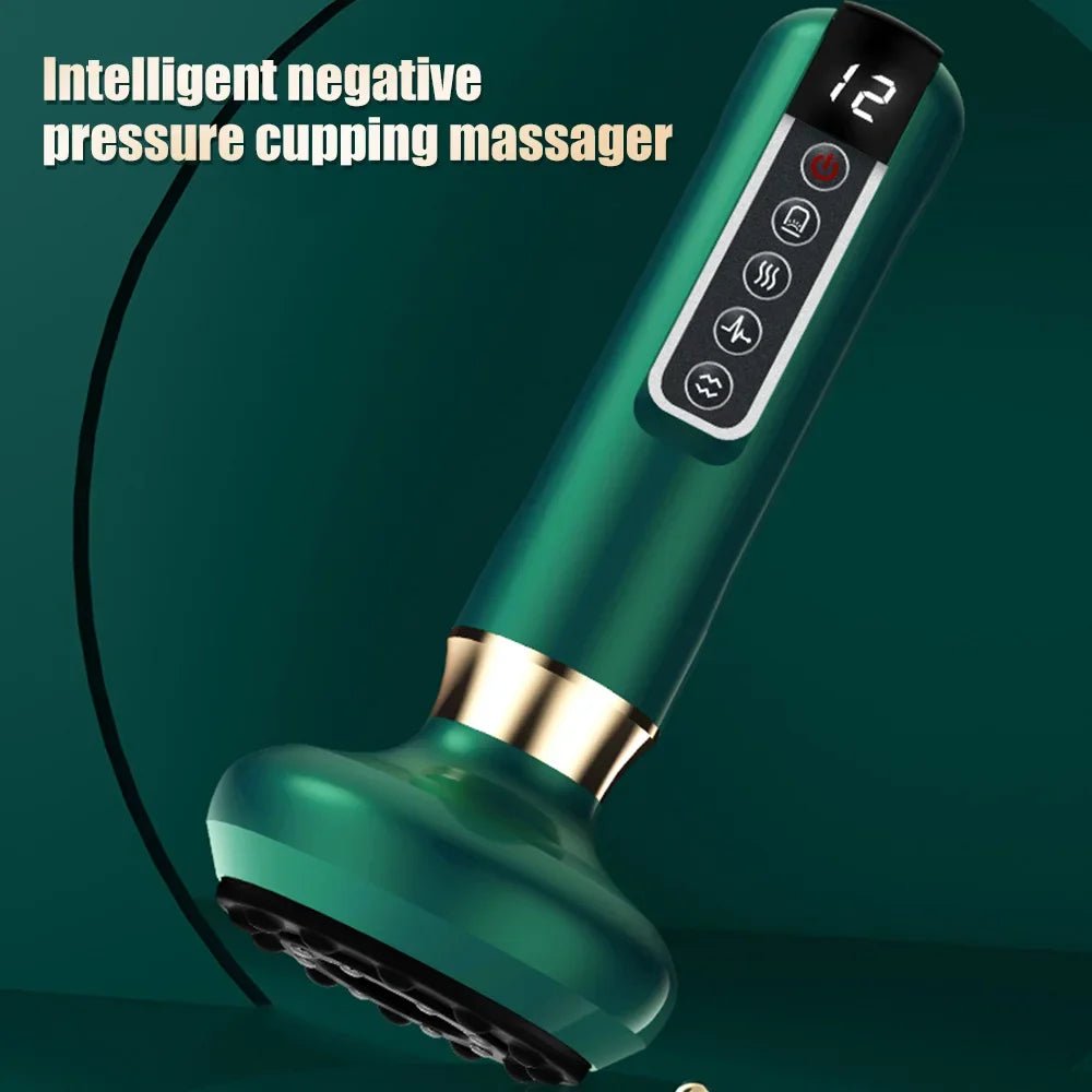 12 Levels Electric Cupping Massager Vacuum Suction Cup GuaSha Anti Cellulite Scraping Heating Body Slimming Massage Therapy - Soliqlo