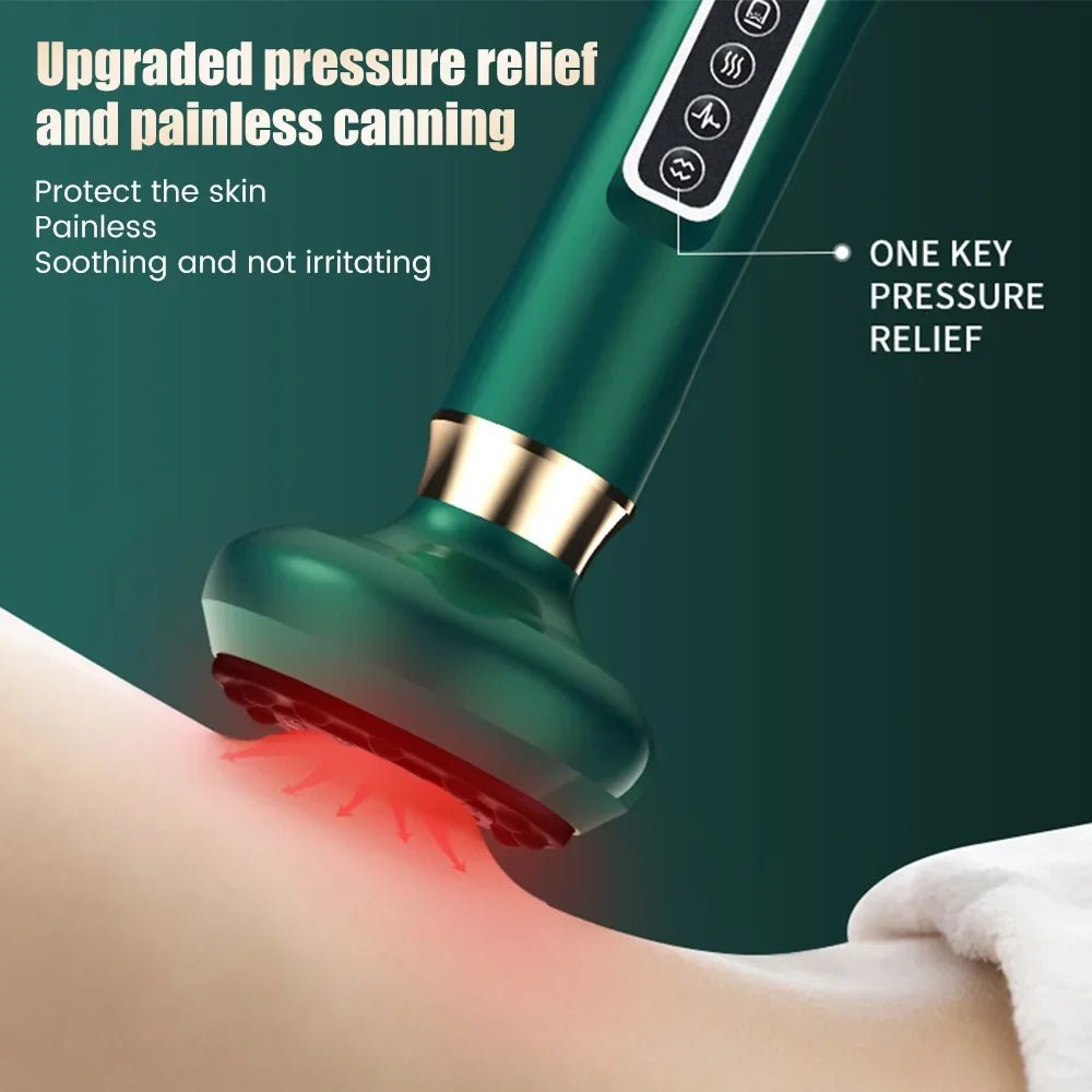 12 Levels Electric Cupping Massager Vacuum Suction Cup GuaSha Anti Cellulite Scraping Heating Body Slimming Massage Therapy - Soliqlo