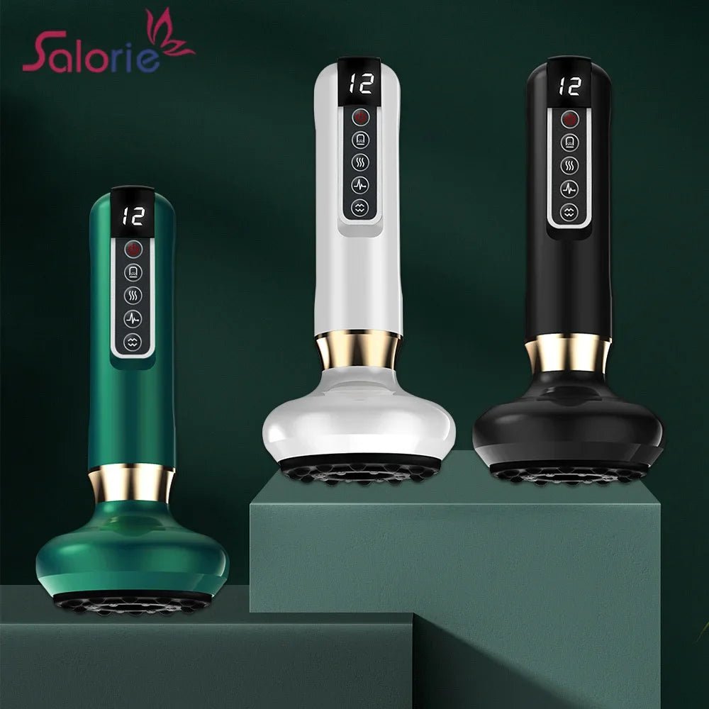 12 Levels Electric Cupping Massager Vacuum Suction Cup GuaSha Anti Cellulite Scraping Heating Body Slimming Massage Therapy - Soliqlo