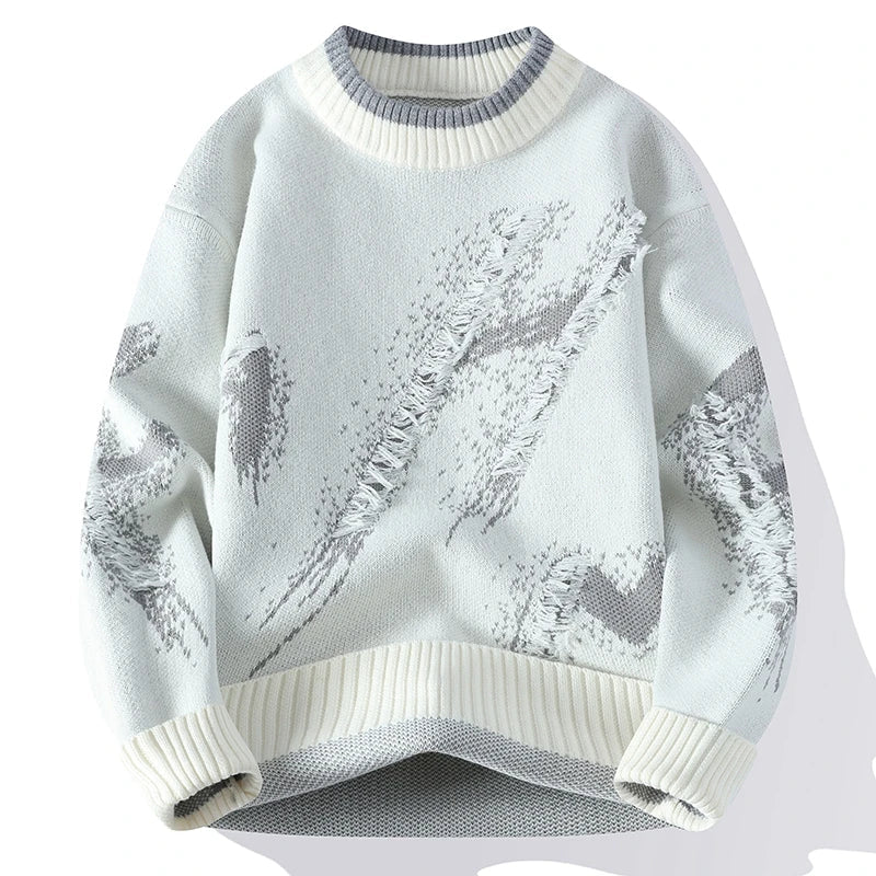 Autumn Edge | Autumn High Street Trendy Ripped Knit Sweater - Soliqlo
