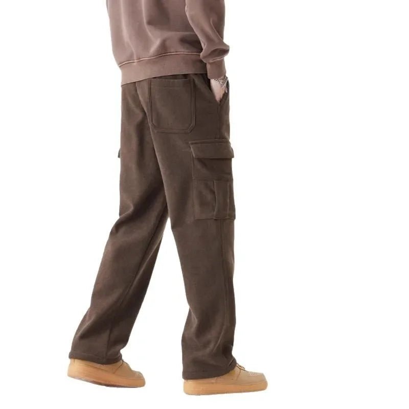 Corduro Max | Fleece - Lined Thickened Loose Wide Leg Straight Casual Pants - Soliqlo