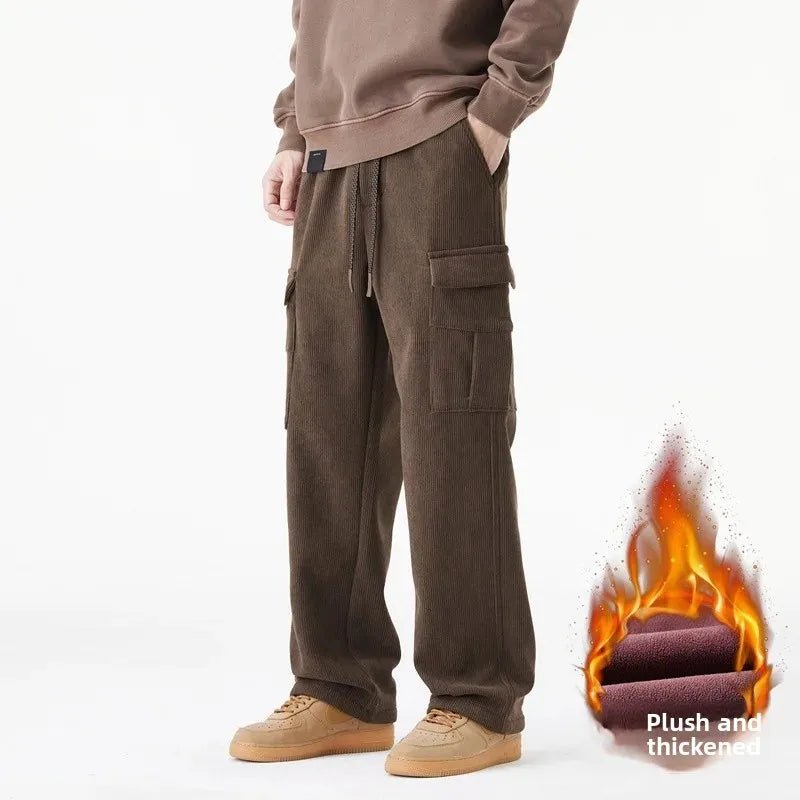 Corduro Max | Fleece - Lined Thickened Loose Wide Leg Straight Casual Pants - Soliqlo