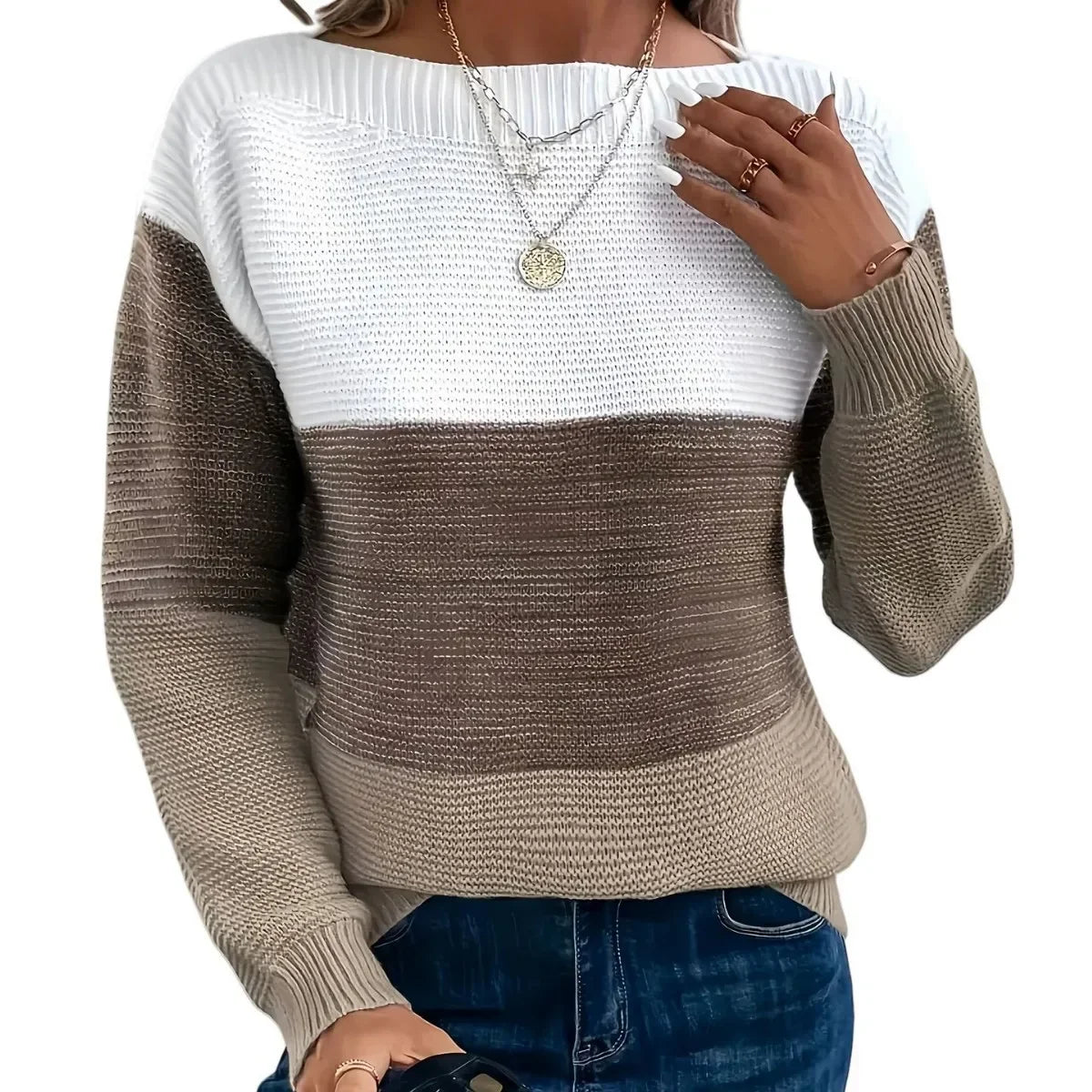 Dames losse pasvorm verdikte trui met ronde hals gesplitst gebreide top herfst winter mode plus size kleding Chinese stijl - Soliqlo