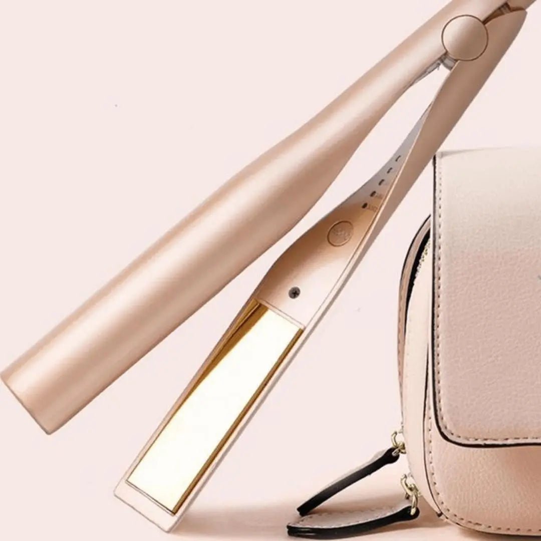 Gold Vibe Pro Arc Hair Straightening And Curling Iron - Soliqlo