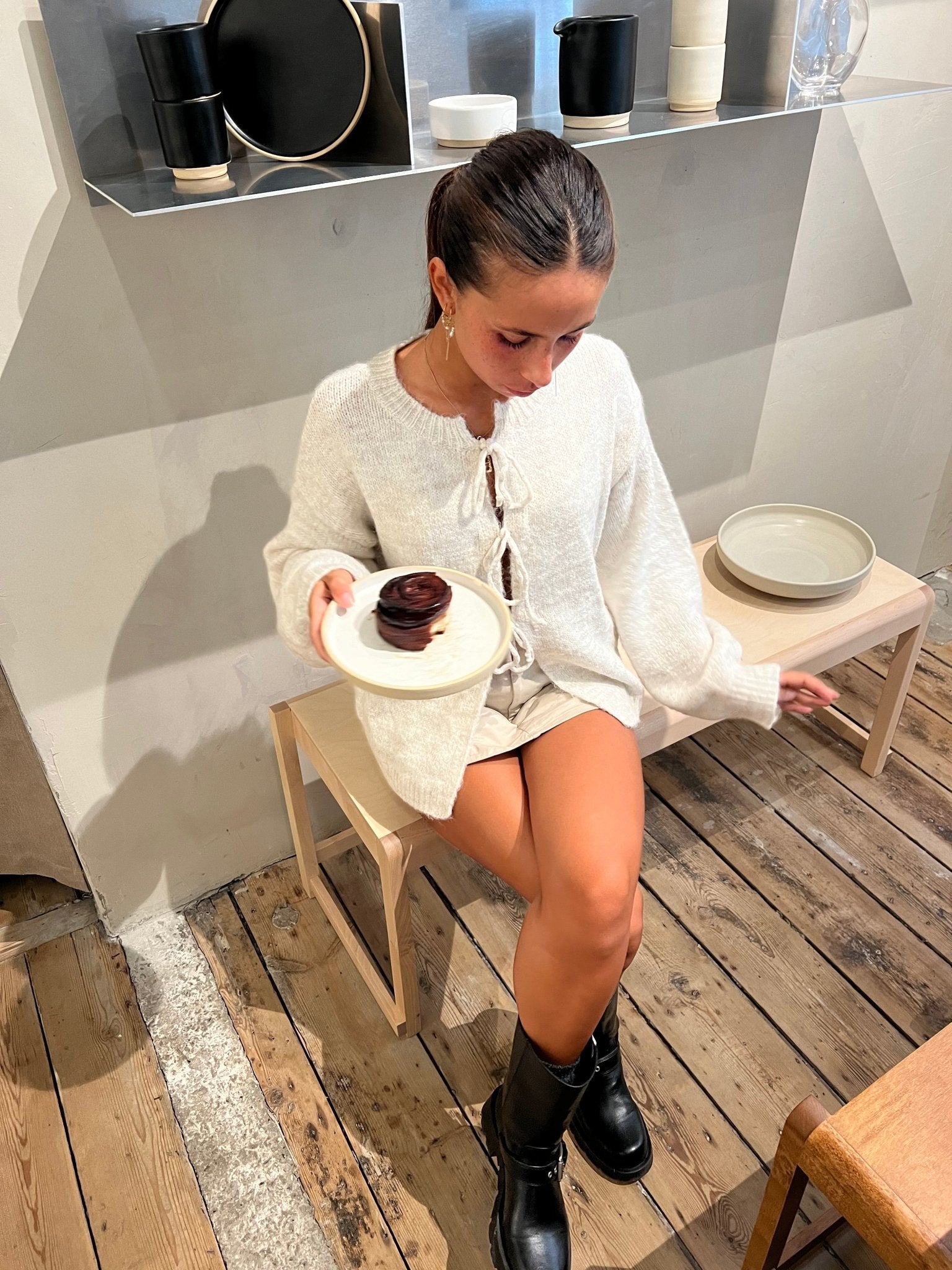 Knit Luxe cardigan with tie details - Soliqlo