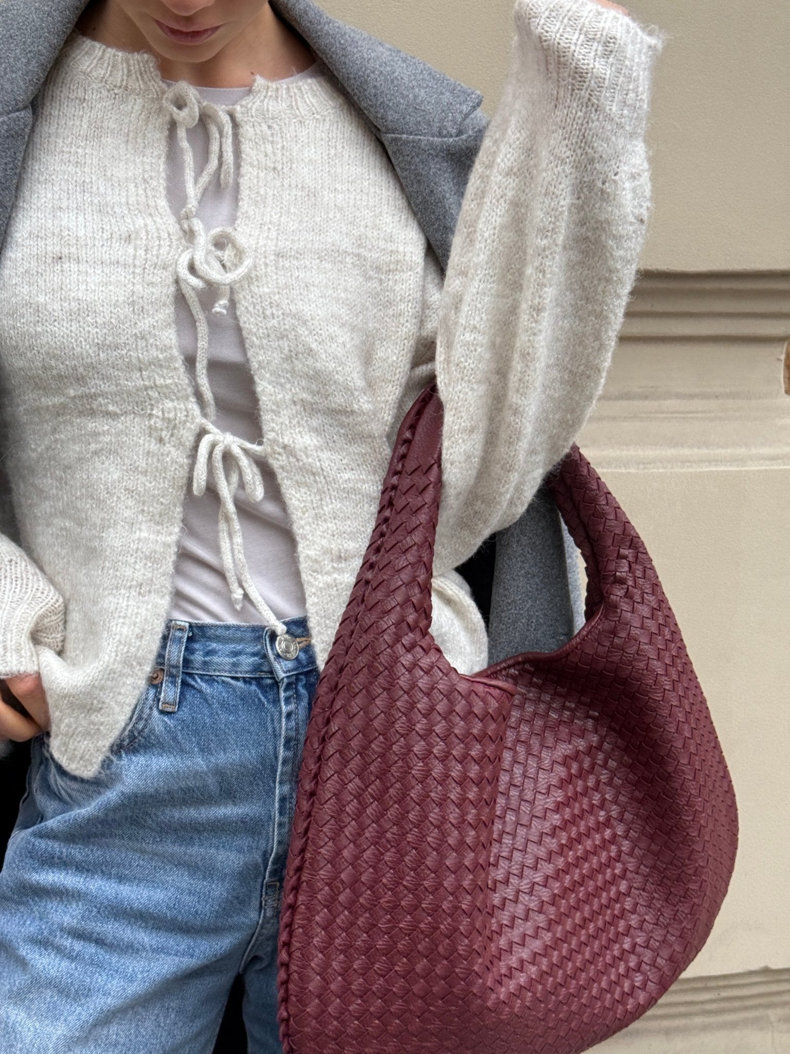 Knit Luxe cardigan with tie details - Soliqlo