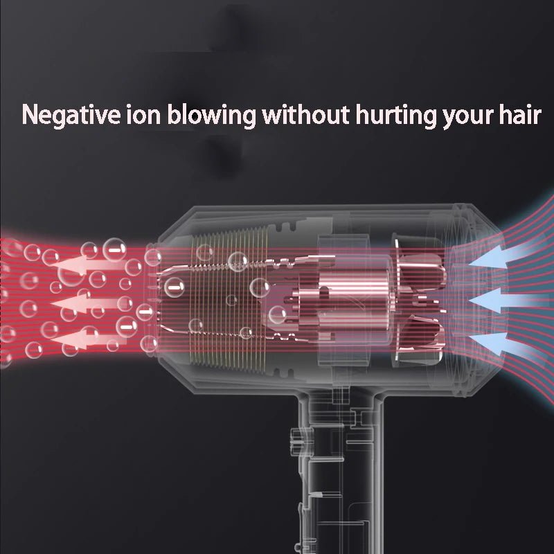 KONKA Hair Dryer - 1800W Ionic Technology, Fast Drying, Foldable Design, 3 Heat/Speed Settings, for Home & Travle KG - 1601 - Soliqlo