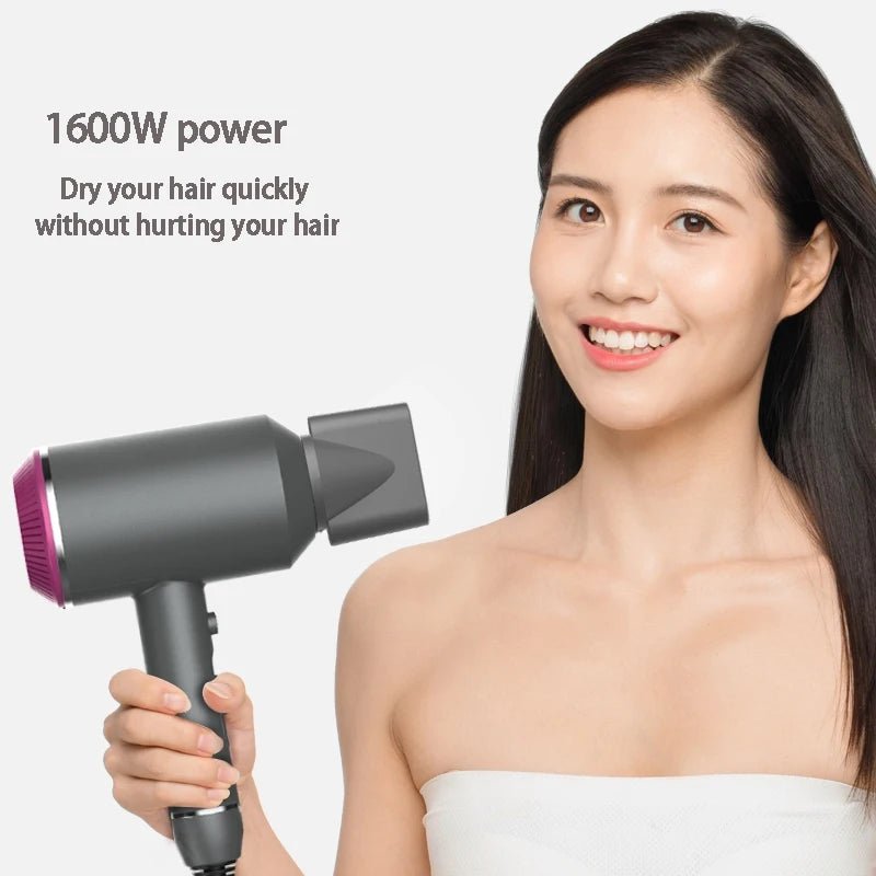 KONKA Hair Dryer - 1800W Ionic Technology, Fast Drying, Foldable Design, 3 Heat/Speed Settings, for Home & Travle KG - 1601 - Soliqlo