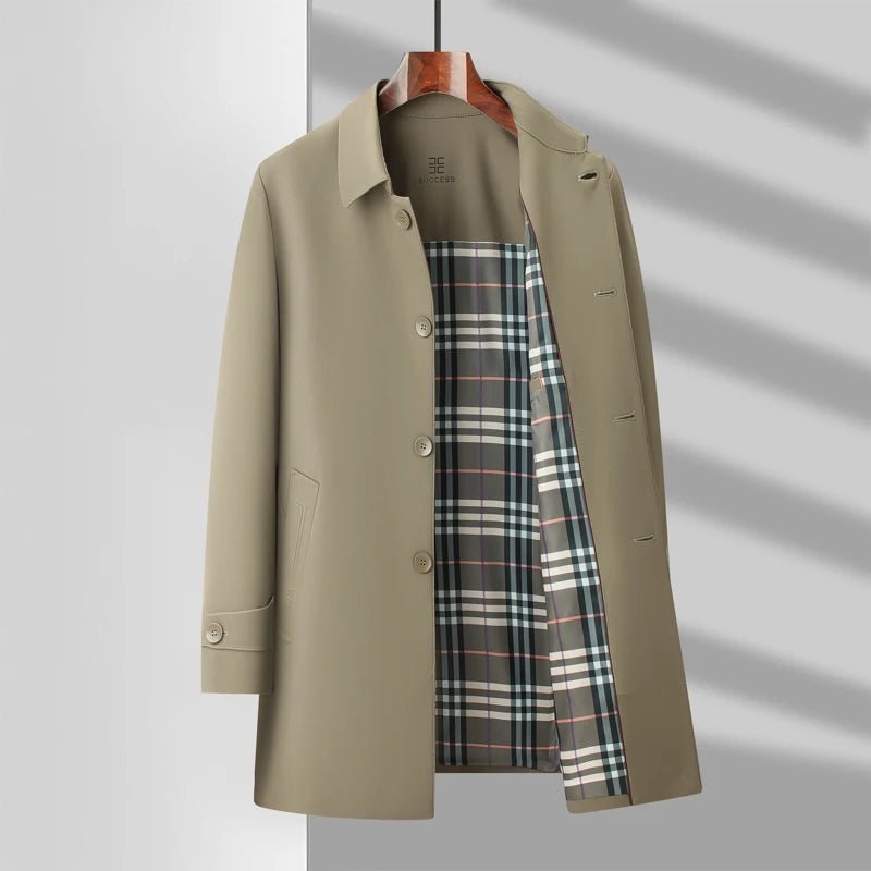 Lapel Edge | High - quality New Trench Coat - Soliqlo