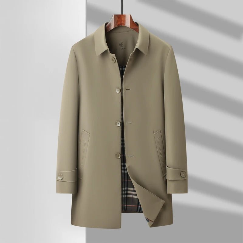 Lapel Edge | High - quality New Trench Coat - Soliqlo