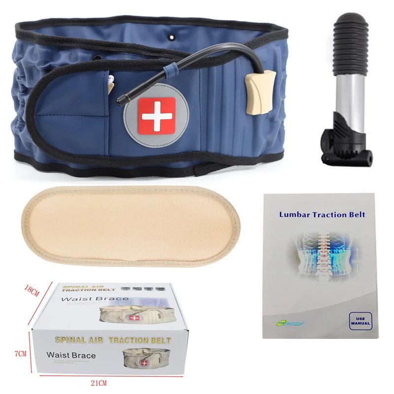 Lumbar Disc Herniation Strain Inflatable Support Belt Lumbar Traction Waist Support Unisex Lumbar Traction Correction Fixed Belt - Soliqlo
