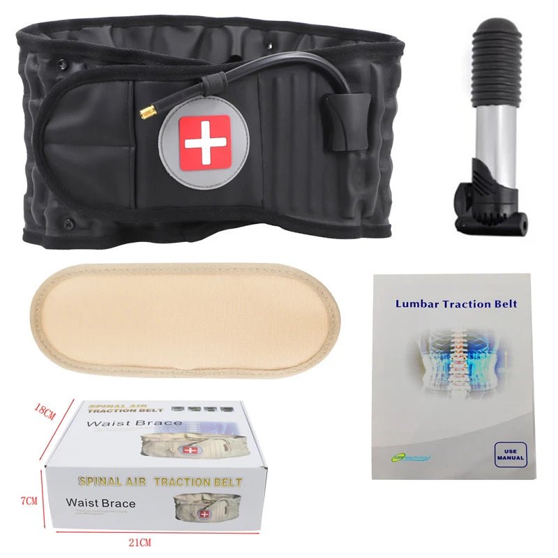 Lumbar Disc Herniation Strain Inflatable Support Belt Lumbar Traction Waist Support Unisex Lumbar Traction Correction Fixed Belt - Soliqlo