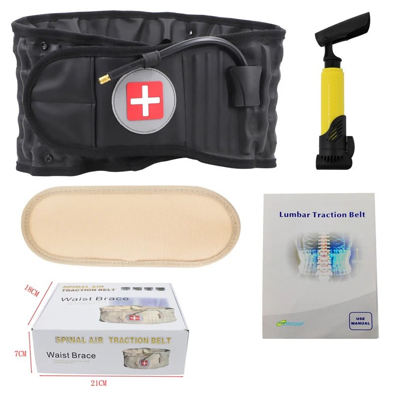 Lumbar Disc Herniation Strain Inflatable Support Belt Lumbar Traction Waist Support Unisex Lumbar Traction Correction Fixed Belt - Soliqlo