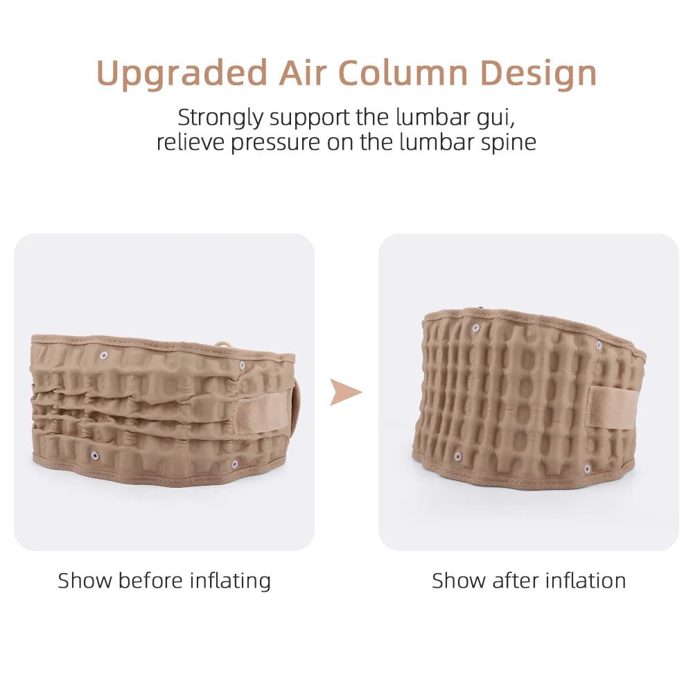 Lumbar Disc Herniation Strain Inflatable Support Belt Lumbar Traction Waist Support Unisex Lumbar Traction Correction Fixed Belt - Soliqlo