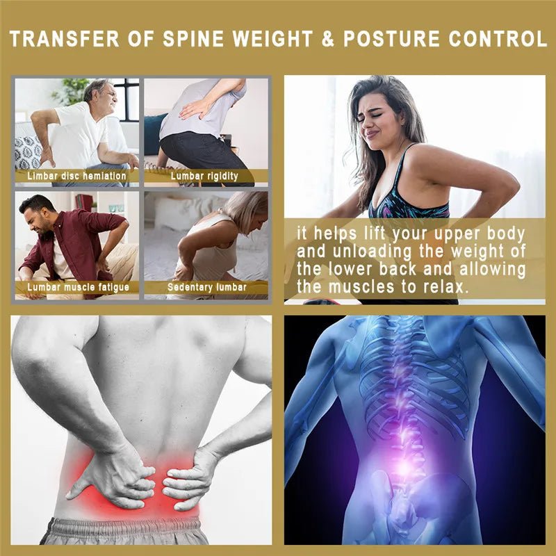 Lumbar Disc Herniation Strain Inflatable Support Belt Lumbar Traction Waist Support Unisex Lumbar Traction Correction Fixed Belt - Soliqlo
