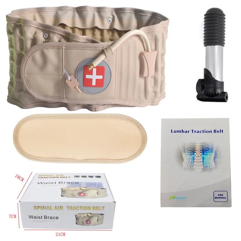 Lumbar Disc Herniation Strain Inflatable Support Belt Lumbar Traction Waist Support Unisex Lumbar Traction Correction Fixed Belt - Soliqlo