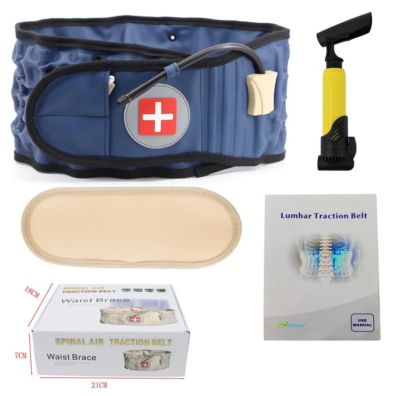 Lumbar Disc Herniation Strain Inflatable Support Belt Lumbar Traction Waist Support Unisex Lumbar Traction Correction Fixed Belt - Soliqlo