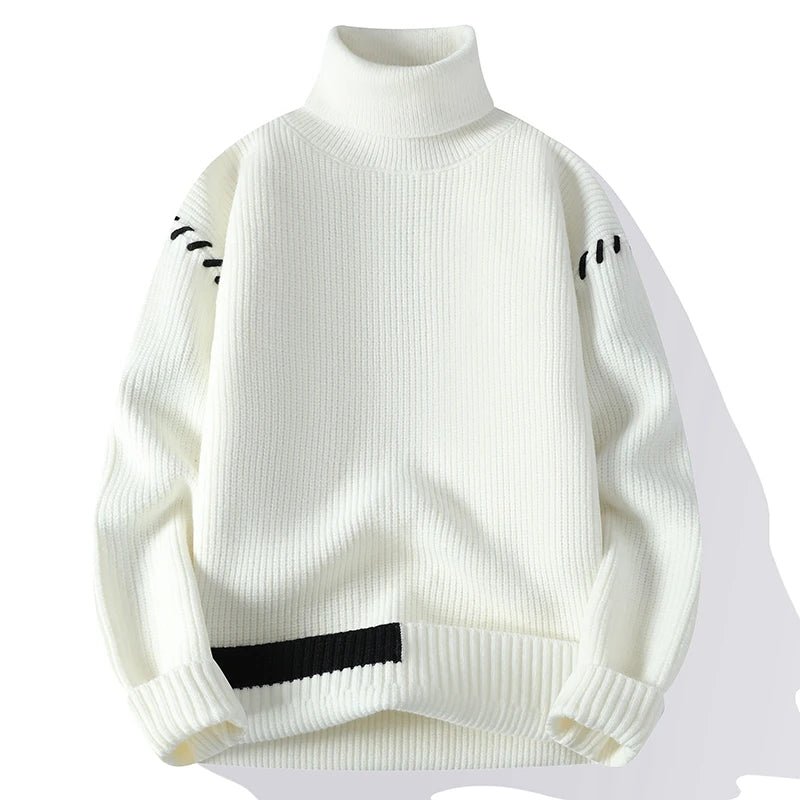 Patch & Pulse | Youthful Vitality Mens Turtleneck Sweater - Soliqlo