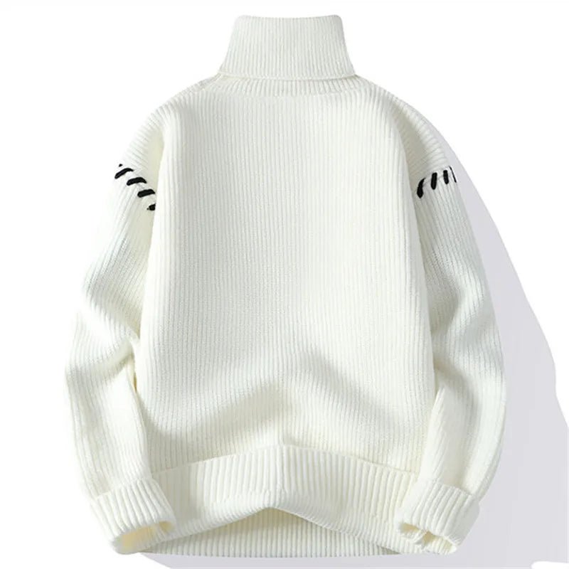 Patch & Pulse | Youthful Vitality Mens Turtleneck Sweater - Soliqlo