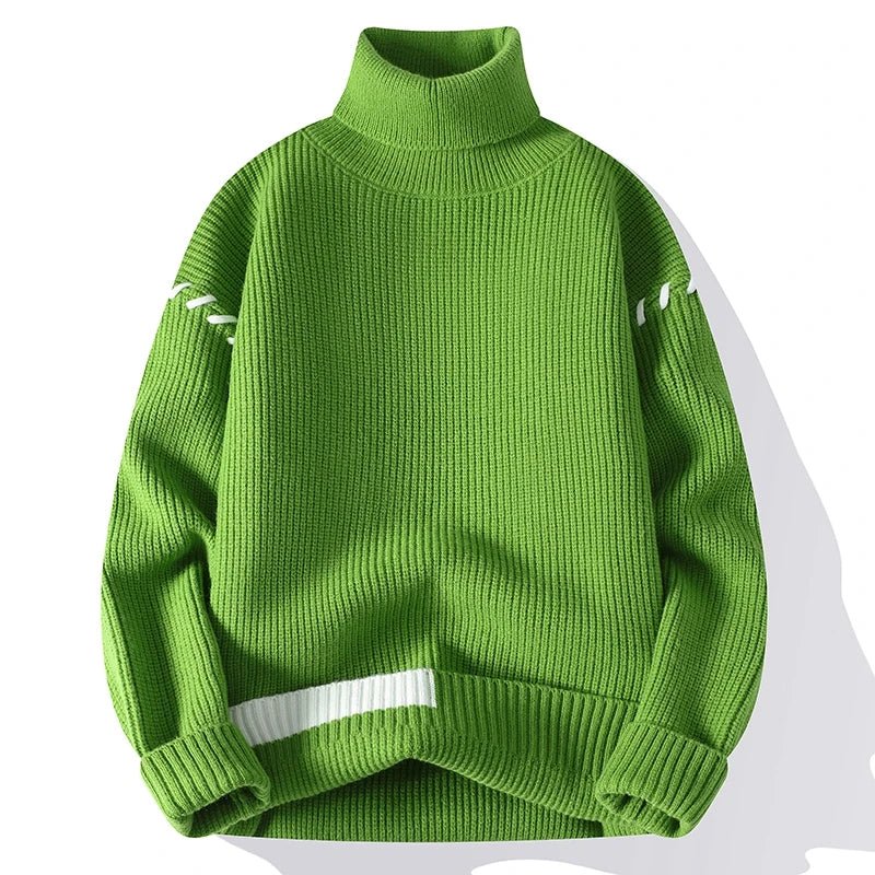 Patch & Pulse | Youthful Vitality Mens Turtleneck Sweater - Soliqlo