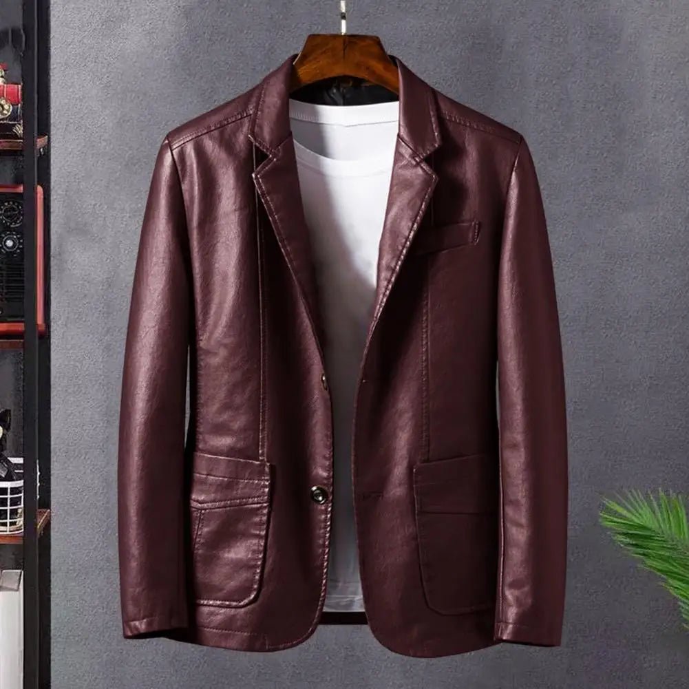 Stryde Leather | 2025 Men's Slim PU Leather Jacket - Soliqlo