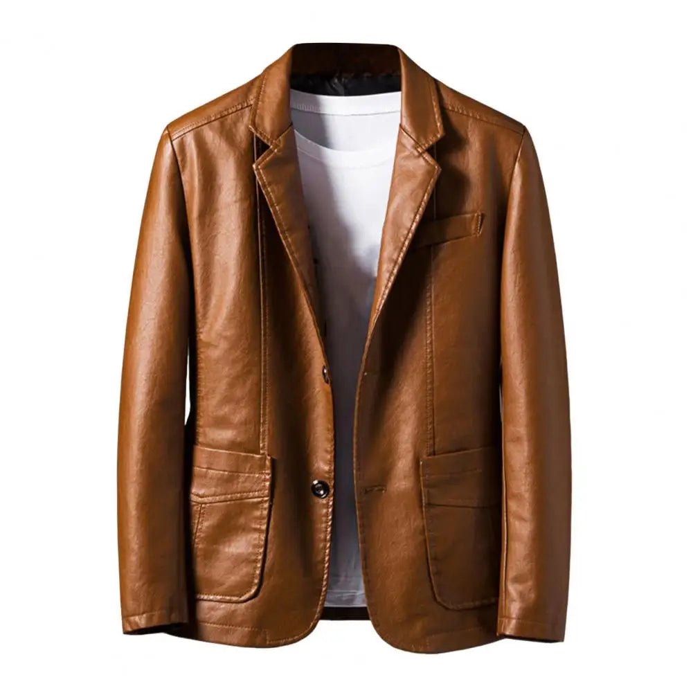 Stryde Leather | 2025 Men's Slim PU Leather Jacket - Soliqlo