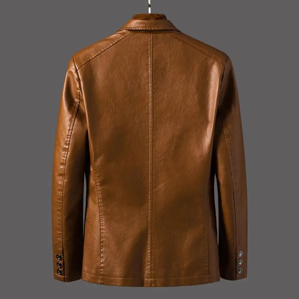 Stryde Leather | 2025 Men's Slim PU Leather Jacket - Soliqlo