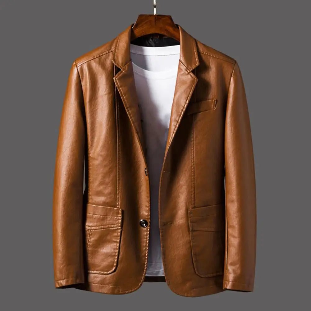 Stryde Leather | 2025 Men's Slim PU Leather Jacket - Soliqlo