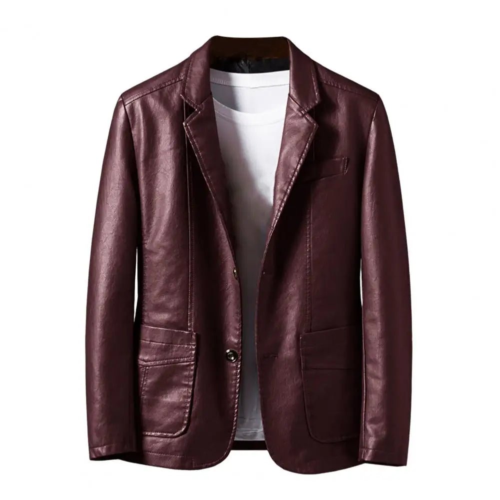 Stryde Leather | 2025 Men's Slim PU Leather Jacket - Soliqlo