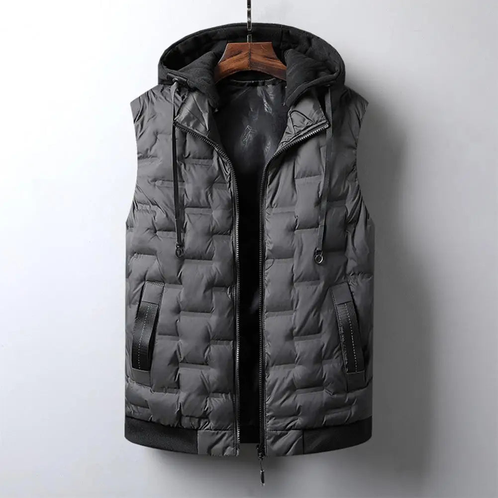 Thermo Vest | Men's Hooded Winter Vests with Detachable Cap - Soliqlo