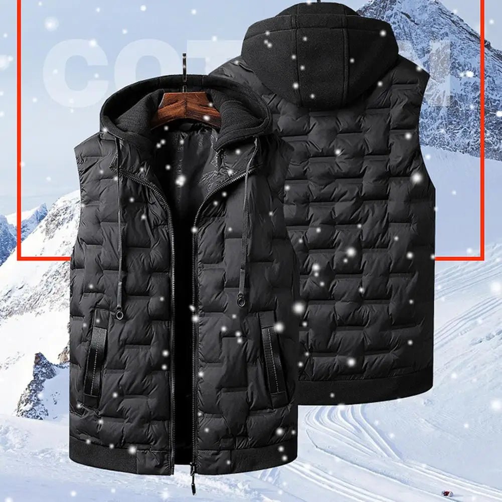 Thermo Vest | Men's Hooded Winter Vests with Detachable Cap - Soliqlo