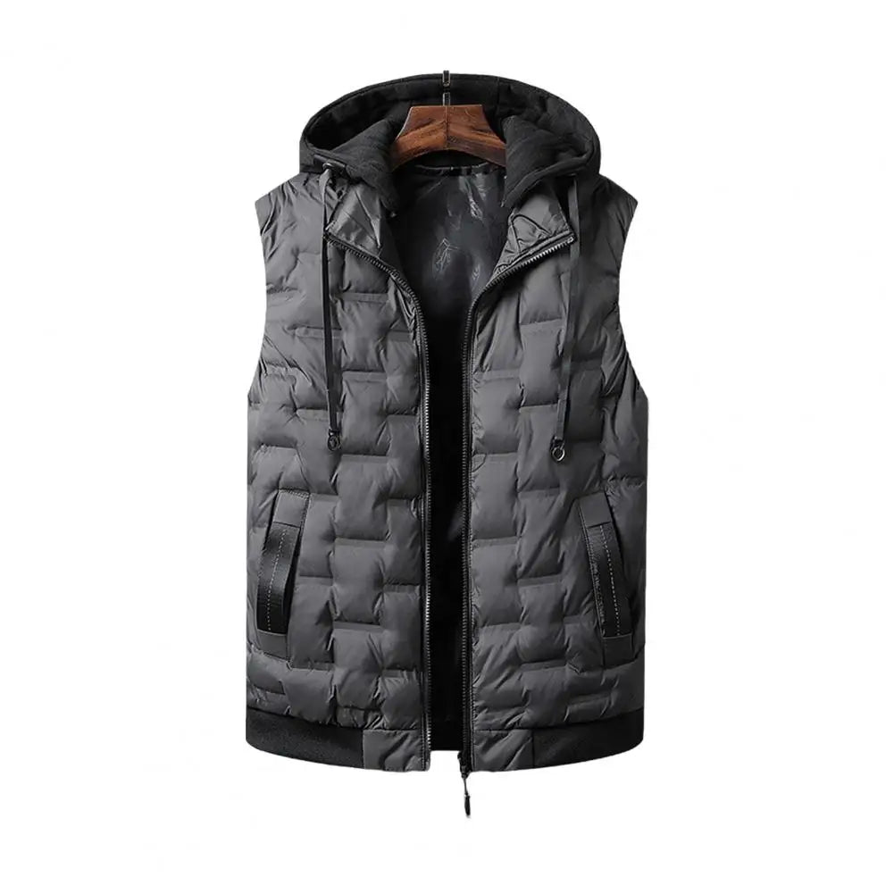 Thermo Vest | Men's Hooded Winter Vests with Detachable Cap - Soliqlo