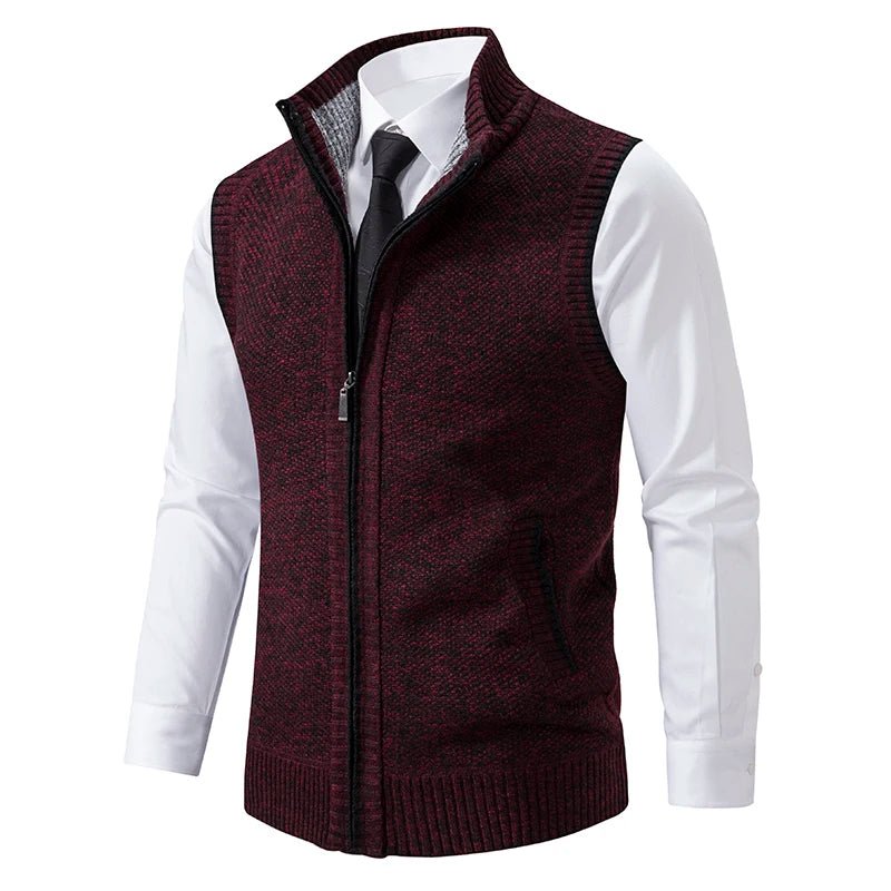 Wool Crest Knitted Sleeveless Sweater - Soliqlo