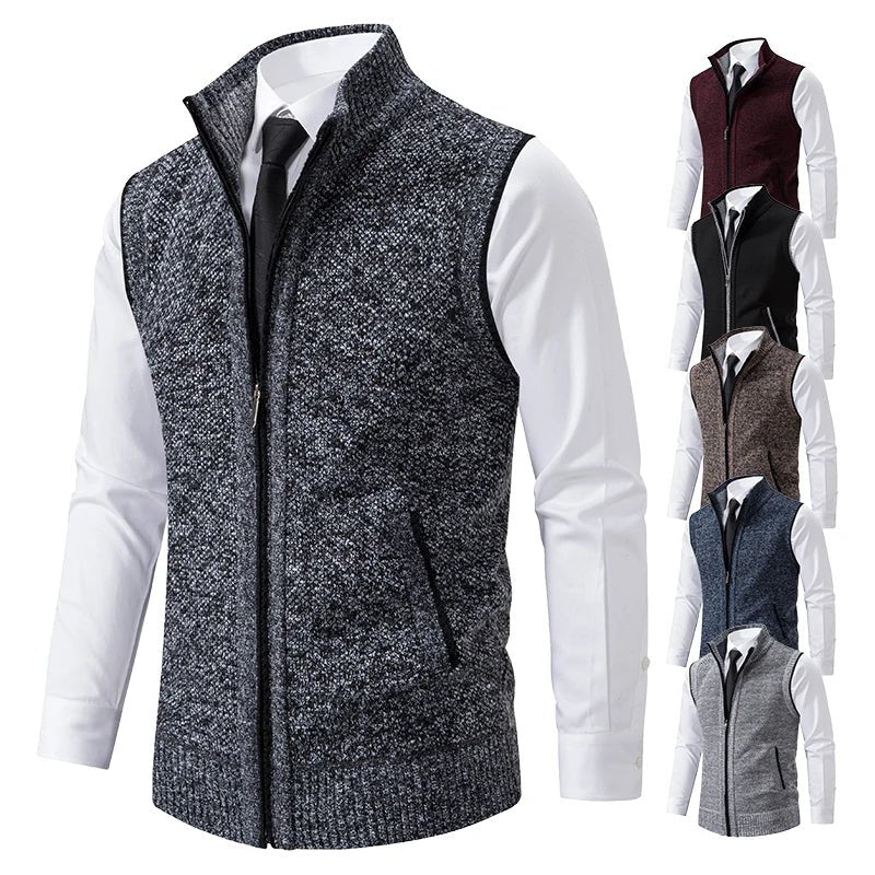 Wool Crest Knitted Sleeveless Sweater - Soliqlo