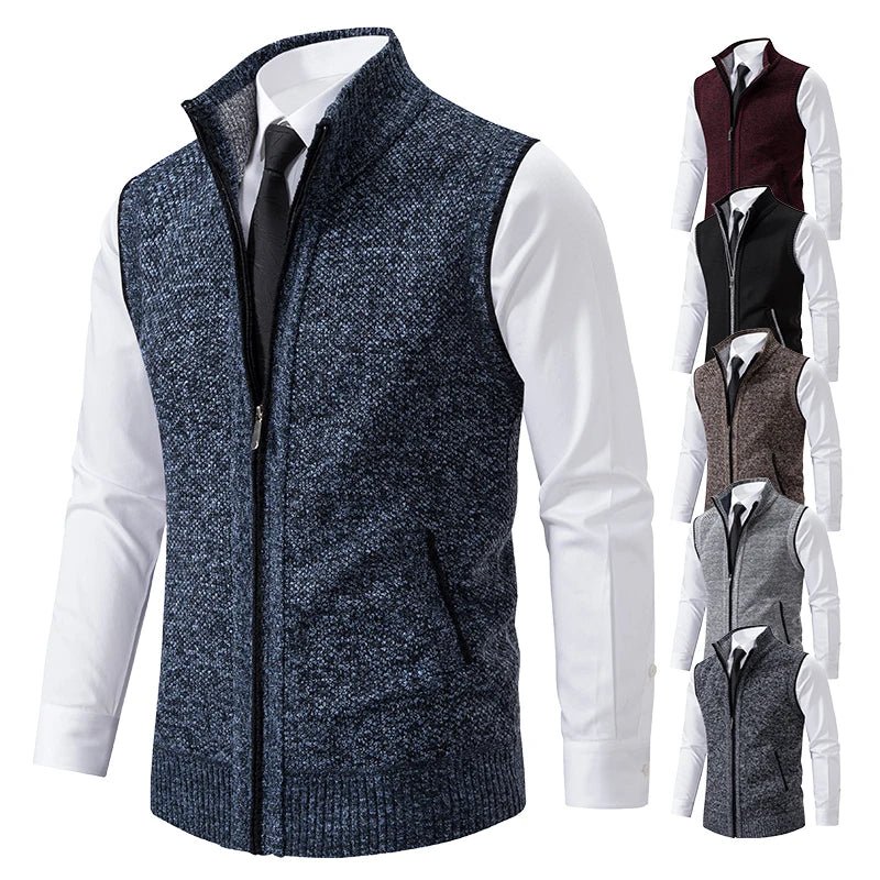 Wool Crest Knitted Sleeveless Sweater - Soliqlo