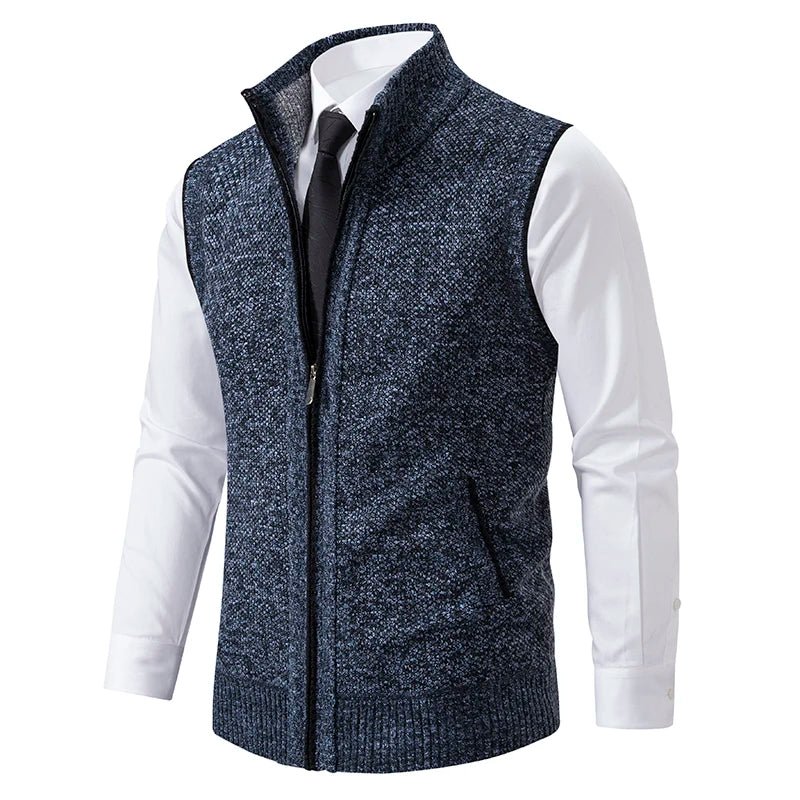 Wool Crest Knitted Sleeveless Sweater - Soliqlo