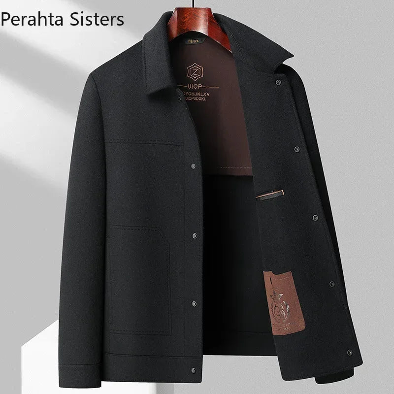Wool Verve | Double - Sided Woolen Men's Jacket - Soliqlo