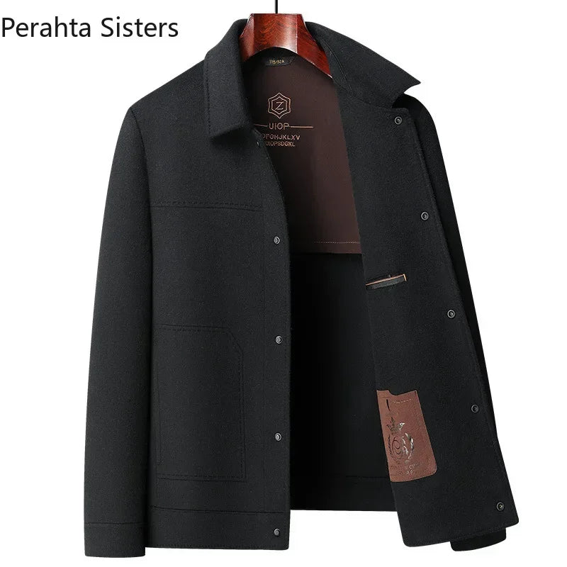 Wool Verve | Double - Sided Woolen Men's Jacket - Soliqlo