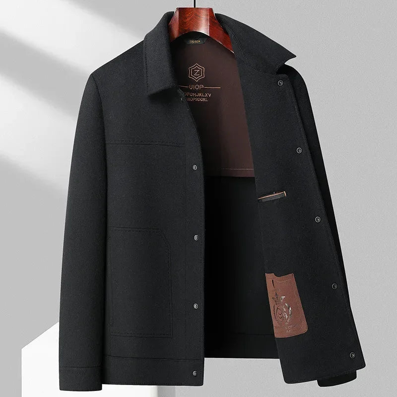 Wool Verve | Double - Sided Woolen Men's Jacket - Soliqlo