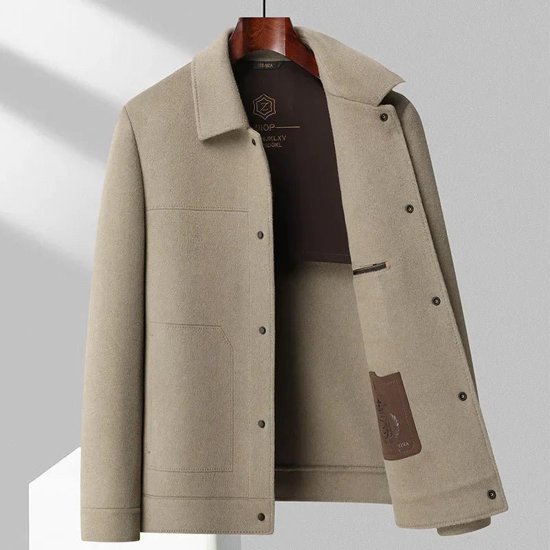 Wool Verve | Double - Sided Woolen Men's Jacket - Soliqlo