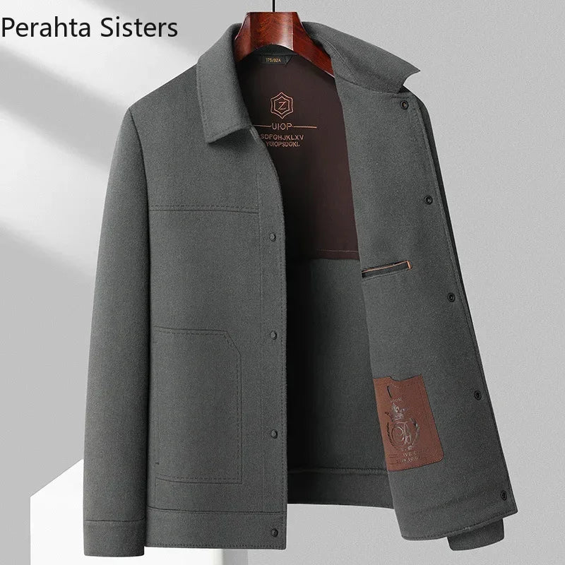 Wool Verve | Double - Sided Woolen Men's Jacket - Soliqlo