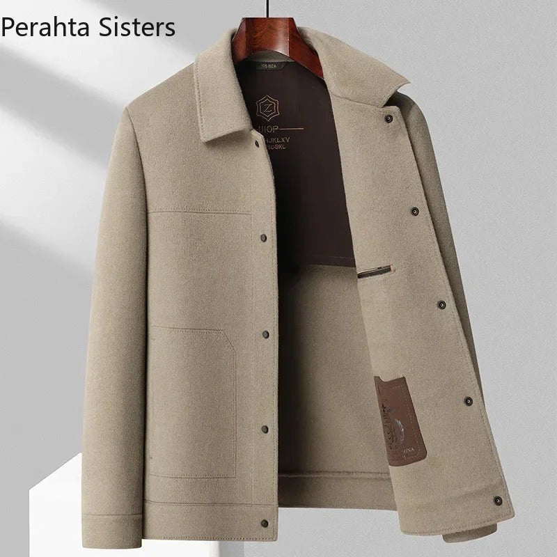 Wool Verve | Double - Sided Woolen Men's Jacket - Soliqlo
