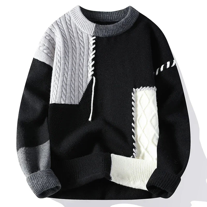Woven Dawn | Warm Sweaters Patchwork Pullovers - Soliqlo