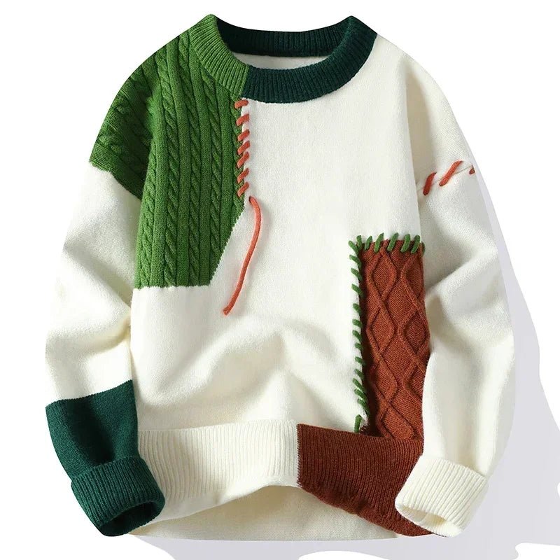 Woven Dawn | Warm Sweaters Patchwork Pullovers - Soliqlo