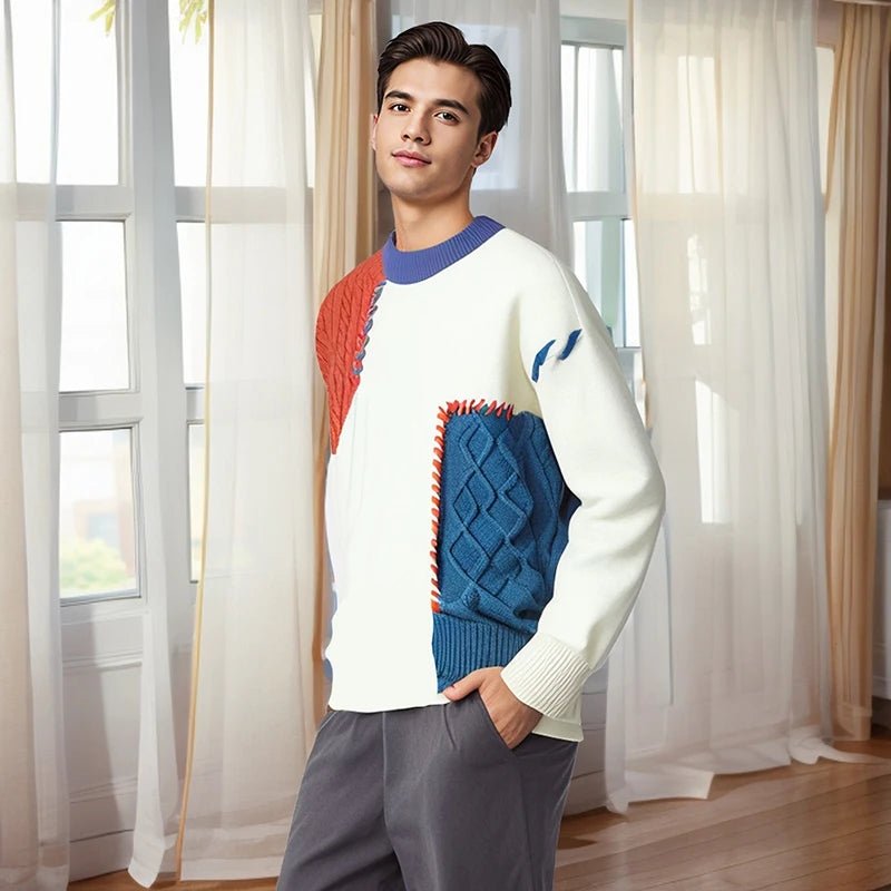 Woven Dawn | Warm Sweaters Patchwork Pullovers - Soliqlo