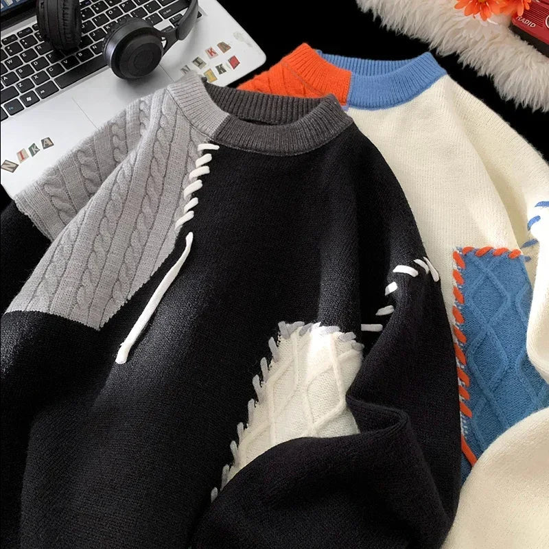 Woven Dawn | Warm Sweaters Patchwork Pullovers - Soliqlo